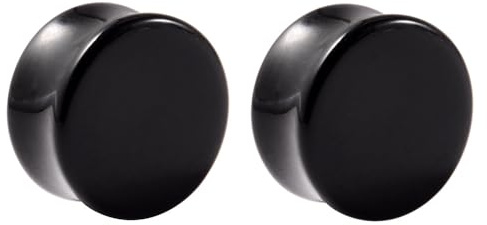 2 Pcs Allergy free Acrylic Ear Tunnel Plugs and Gauges Flesh Piercing Expander White+Clear+Black Large size（3-50mm） (Color : Black, Size : 38MM)