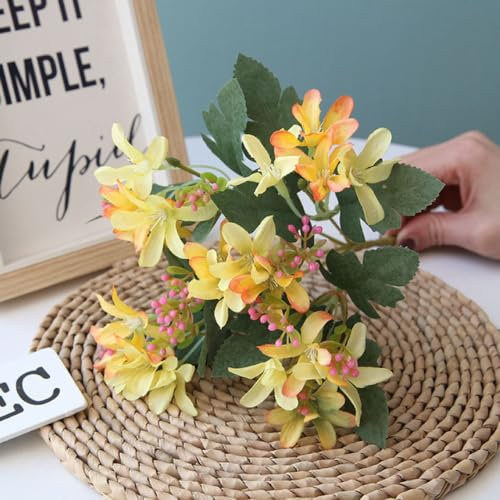 LVTFCO Narzisse Orchidee Weiß Hochzeit Brautstrauß DIY Scrapbook Künstliche Hausdekoration,5