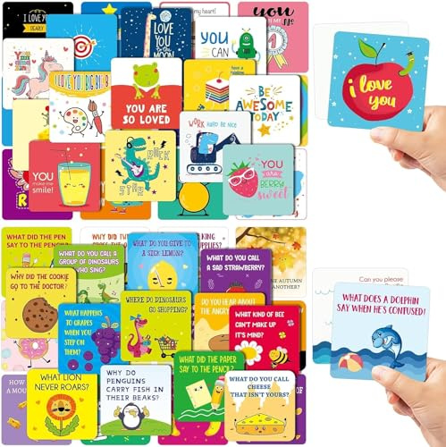 SYOZPXY 120Pcs Lunch Box Notes for Kids, Cute Lunch Box Notes | LunchBoxes Cards That Encourage Affirmation, Both Boys and Girls, Lunchbox Note for Kids