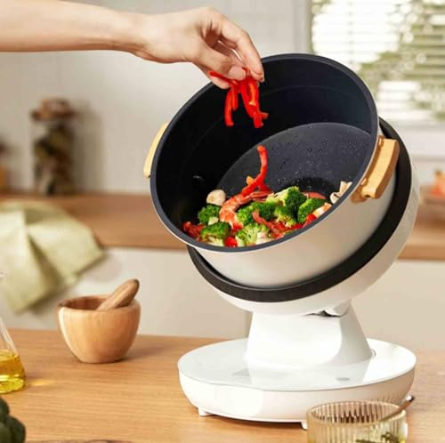 SioNS Máquina de cocción automática Inteligente, procesador de Alimentos Comercial de 8 litros con rotación de 360° y Calentamiento Integral 3D, autolimpieza, procesador de Alimentos Tipo Tambor