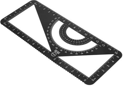 KICHOUSE Mathematik-lineal-set Winkelmesser Lineal Aus Aluminiumlegierung Für Den Pädagogischen