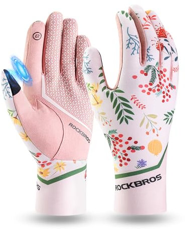 ROCKBROS Fahrradhandschuhe Damen Frühling Herbst Touchscreen Handschuhe Winddichte Vollfingere Sporthandschuhe Atmungsaktive Fitness Laufhandschuhe S