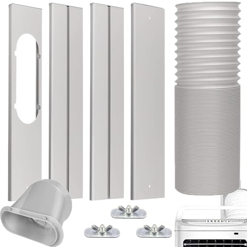 Nihoney Portable AC Window Vent Kit with 5.9 Exhaust Hose Universal Portable Air Conditioner Window Seal Kit Adjustable 59 Inch Length Exhaust Hose for Sliding Horizontal&Vertical Windows