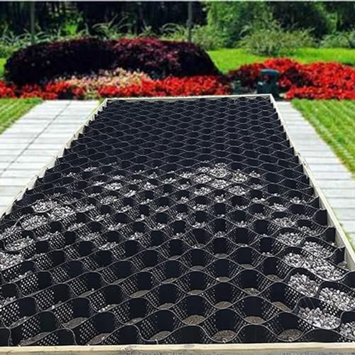 RTOWERM Stabilisateur Gravier Grille de sol Geocell de 2 pouces, grille de gravier de sol HDPE Geogrid, allée de géogrille, système de pavé perméable Grille de stabilisation du sol Pavés perméables Ge