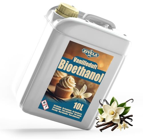 Bioetanol 96,6% 10 l | Ekologisk alkohol, vaniljdoft 96,6% 10 l | bioetanol för öppen spis, bordskamin, bioetanol eldstad | bioetanol vaniljdoft | Ren förbränning, utan rök