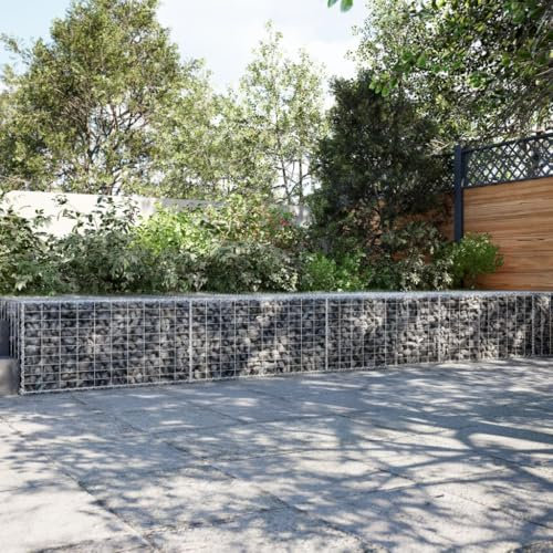 Xichuzi Gabione mit Deckel 1100x100x50 cm Verzinktes Eisen, Gabionen Zaun, Steinkorb Garten, Gabionenkörbe, Gabionen Gitter, Dekorative Zã¤UNE - 3295188