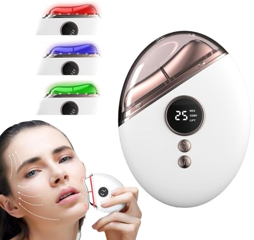 Gesichtsmassagegerät,EMS Gua Sha Gesichtsmassagegerät Gegen Falten Gesichtsmassagegerät Elektrisch,Face Massager Für Gesicht Anti Falten, Face Lifting Gerät mit Rotlicht Blau,Grün
