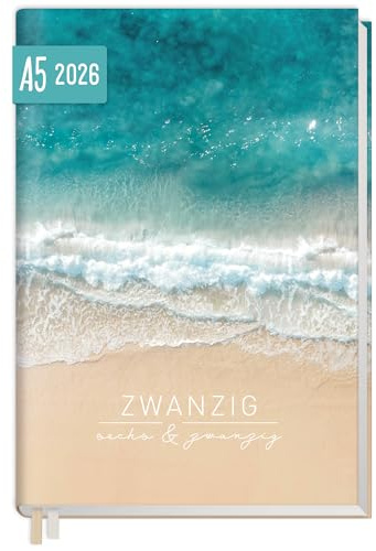 Häfft® Chäff-Timer Classic Kalender 2026 A5 Summer Beach Buchkalender, Terminplaner, Terminkalender, Wochenplaner für 12 Monate: Jan. 26 bis Dez. 26