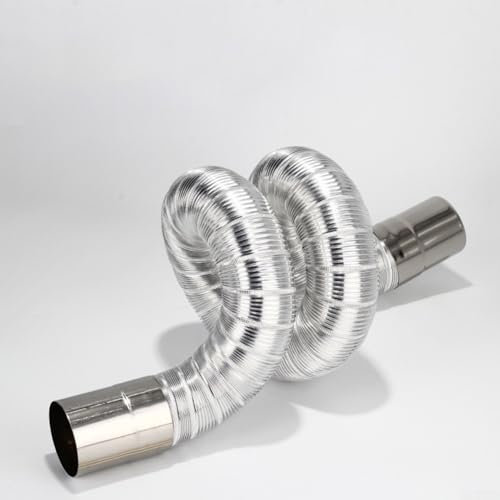 Jotekonoby Multi Flue Stainless Steel Chimney Liner 50Mm Elbow Bend Stove Pipe Extendable 0.65-1.5m High Temperature Resistant For Insulated Tents