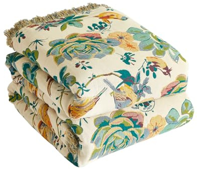 Bailix Premium Boho överkast 100% bomullsfilt med fransar Dubbelsidig mousseline Boho-filt 150 x 200 cm, mysig sofffilt & överkast