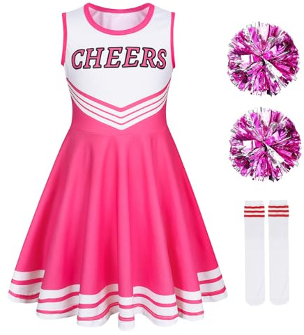 Berich Cheerleader Outfit Kids Girls Cheerleader Costume Pink 5-6 Years