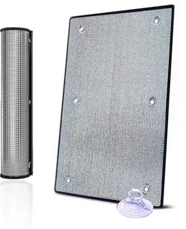 Pellicola per Finestre Oscurante Totale Pellicola di Isolamento Termico per Vetri con Ventosa Pellicola Riflettente in Doppia Foglio di Alluminio Pellicola Privacy(70x170cm)