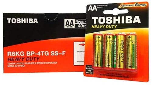 40 BATTERIE STILO R6KG AA toshiba (1 confezione con 10 blister da 4 pile)