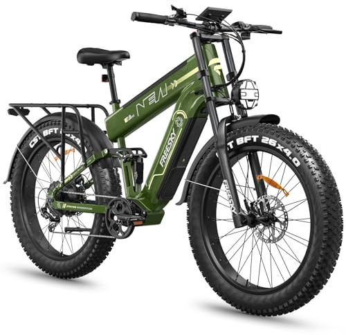 FREESKY 2026 Alaska Pro Dual Battery Electric Bike for Adults, 48V 45AH 200 Miles Long Range Dirt E Bike, 26 Fat Tire Fast Mountain EBike, Full Suspension & Hydraulic Brakes UL 2849 Certified by TÜV