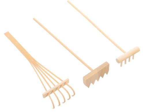 EPIGEIST 3 Pièces Mini Râteaux Naturels pour Jardin Zen de Table Accessoires Feng Shui Décoratifs pour et Décoration Intérieure