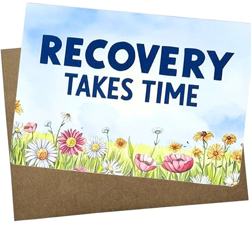 Speedy Recovery Card for Woman, Thick White Cardstock, 5x7 Inch, Recovery Cards for get well soon cards for women, feel better notes, encouraging sobriety, cancer encoragement - 1216