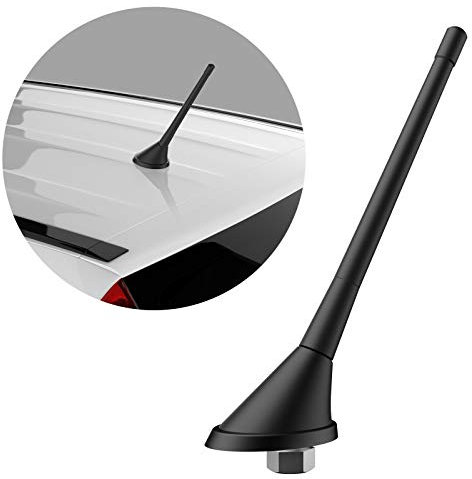 Navitec24 Kfz DACHANTENNE 17cm Antennenstab Gummiantenne ROKA SNAP ROKA RAST Stecker mit 12V Antennenverstärker