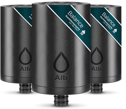 Alb Filter BALANCE Duschfilter Ersatzkartusche 3er-Set | Aktivkohle, KDF & über 30 Mineralien, mineralisiert & stabilisiert das Duschwasser, Made in Germany