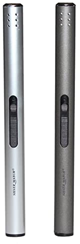 2 Stück Silver Match Stabfeuerzeug Gas Feuerzeuge aus Aluminium 17 cm lang +1x (Konsumany® Stab- Stumfeuerzeug 12,5 cm Lang) (Zufällige Farbauswahl)