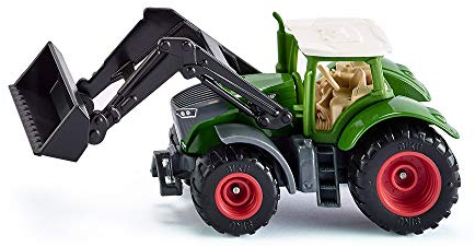 siku 1393, Fendt 1050 Vario Traktor mit Frontlader, Grün/Schwarz, Beweglicher Frontlader, Abnehmbare Kabine, Reifen aus Gummi