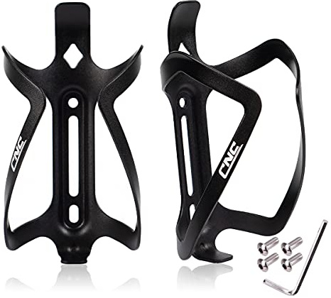 CNC Bike Water Bottle Holder, 2-Pack Bike Water Bottle Cage for Road Bike/Mountain Bike，Black
