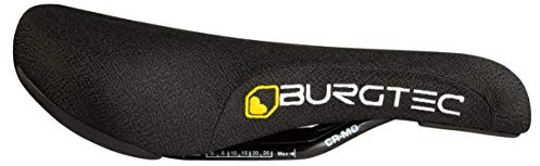 Burgtec The Cloud Boost Mountain Bike Saddle - Black/Logo, Cro-Mo Rails/MTB Riding Cycling Cycle Part Bicycle Seat Comfort Chair Pad Part Component Off Road Enduro Downhill Freeride Dirt Jump Trail
