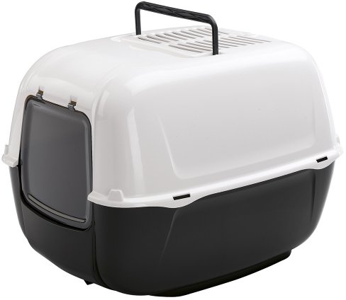 FERPLAST - Katzentoilette - Katzenklo mit Deckel - Schwingtür - Aktivkohlefilter zur Geruchsneutralisierung - Katzenklo Groß - Cat Litter Box - 39,5 X 52,5 x h 38 cm - Prima Toilette, SCHWARZ