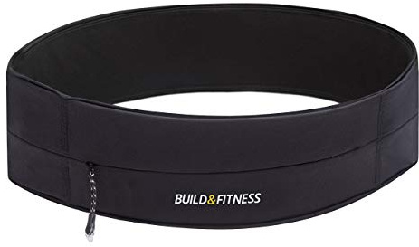 Build & Fitness Laufgürtel mit YKK Reißverschluss und Schlüsselclip - Passt für Alle Smartphones, Schlüssel, Karten - Bauchtasche Damen und Herren - Laufen, Joggen, Walken, Sport