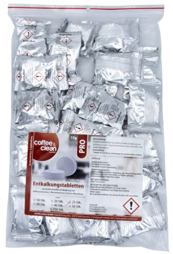 25 Entkalkungstabletten Entkalker-Tabs 15g für Kaffeevollautomaten von Bosch Jura Melitta Miele Saeco Siemens WMF