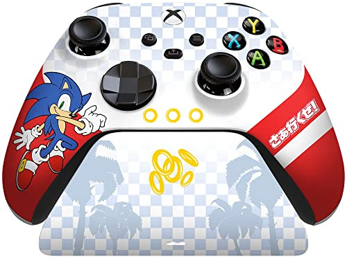 Razer Limited Edition Sonic The Hedgehog Wireless Controller & Quick Charging Stand Bundle for Xbox Series X|S, Xbox One: Impulse Triggers - Textured Grips - 12hr Battery - Magnetic Secure Charging