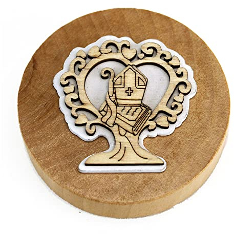 DLM 32668 (Kit 12 Pezzi) Apri Bottiglie Apribottiglie con Calamita Moderno Design Tondo in Legno + Scatolina in bambù Life Tree Albero della Vita per Santa Cresima bomboniera