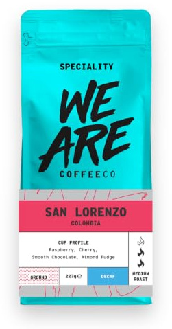 We Are Coffee Co - Colombia - San Lorenzo - Decaf Coffee Ground Cafetiere 227g | Medium Roast | 100% Arabica | Freshly Roasted in the UK
