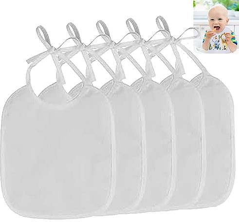 Lätzchen Malen,Lätzchen Weiß,Wasserdicht Halstuch Sabberlätzchen Baby,Lätzchen zum Bemalen,Weiße Lätzchen Bemalen,Bemalen Lätzchen Kinder Baby,Lätzchen Bemalen,5pcs