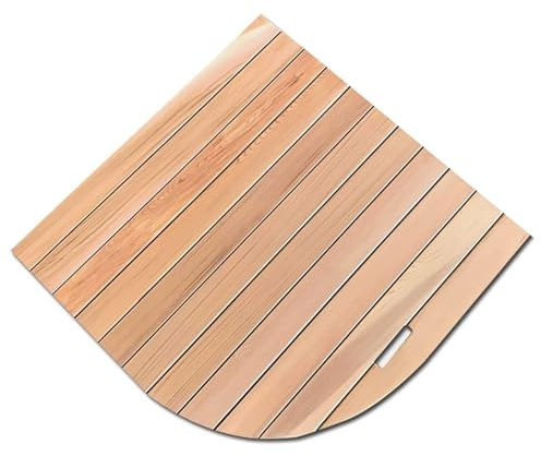 BBHW Badematte Holz Badematte aus Holz, rutschfest, Hölzerne Duschmatte des Badezimmerbodens, Luxus-Spa-Matte für Innendusche/Sauna/Wohnmobil/Außenbereich, Leicht zu Tragen (Size : 90 x 90cm (35.5 x