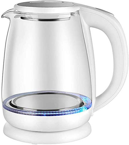 Bouilloire électrique en verre, bouilloire à contrôle de température de 1,8 L, lumière LED, maintient la chaudière à eau sans fil, arrêt automatique, 100 % sans BPA, bouilloire pour café, thé, expr