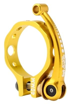 wangfq Sattelklemme Fahrrad-Sattelstützenklemme, 40 mm, 41 mm, Sattelstützenklemme, ultraleichte Aluminiumlegierung, Schnellspanner-Sattelklemme Sattelklemme (Color : 40MM Gold)