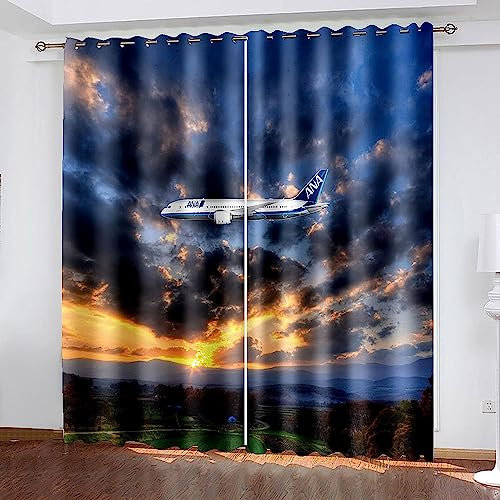 Verdunkelungsvorhänge Kräuselband Sunset Mountains Flugzeuglandschaft 2 X 150 X 280 Cm Set Kindergardinen Mädchen Verdunkelungsvorhänge Mit Ösen Blickdichter Kinderzimmer Schlafzimmer Vorha -7B1G1A1C5