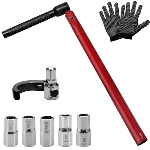 Set Chiave a Tubo per Rubinetti, 13 mm, Chiave per Dadi, Utensile per Montaggio da 8-12 mm, Utensile Speciale per Lavabo Con Guanti