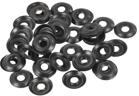 QUARKZMAN 60 Piezas Arandela de Copa Avellanada, Hierro Negro Arandelas de Acabado Avellanadas para Tornillos M4 (Diámetro Interno M4 x Diámetro Exterior 14mm x Grosor 2mm) | Arandelas de acabado con cabeza cónica de hierro (ID M4 x OD 14 mm x grosor 2 mm), para tornillos M4