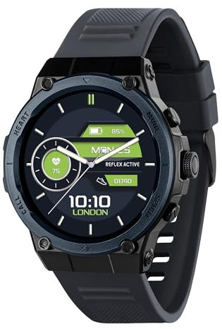 Reflex Active Smart Watch sportivo serie 39 per uomo e donna, con 3,5 cm, modalità sport, risposta/effettuare chiamate, doppio fuso orario, monitoraggio fitness, frequenza cardiaca, lettore musicale e