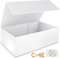 eascity boîtes cadeaux, 24 x 15 x 7,5 cm, pour présentations avec couvercle, fermeture magnétique, rectangulaire, pliable, pour boîte propositive, Noël, Halloween, anniversaire (blanc)