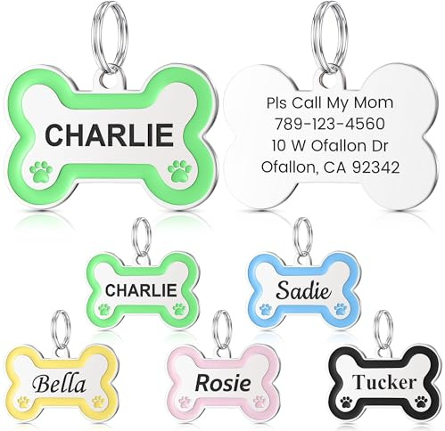 YEHANTI Hundemarke mit Gravur - Hundemarke Personalisiert mit Pfotenabdruck - Personalisierte Anhänger für Haustiere, Edelstahl Hunde Marke Personalisiert mit Name, Telefonnummer und Adresse (Grün)