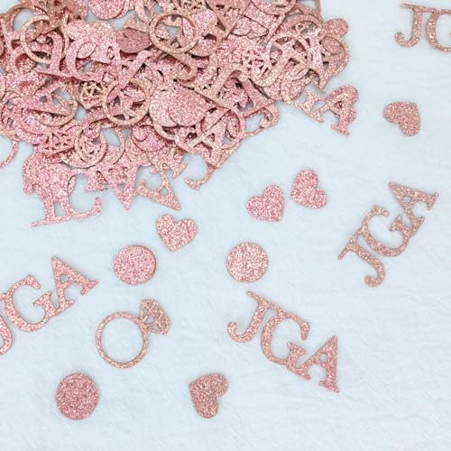 100 Stück JGA Konfetti Deko, Konfetti Rosegold Streudeko, Glitzer Hochzeit Tischdeko, Junggesellenabschied Frauen Papierresten Dekoration, Jga Accessoires Frauen Party Tischdekoration