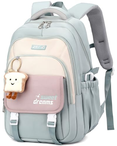 Makukke Schulrucksack Teenager, Schulranzen Mädchen 5.klasse 30L Stauraum Schultasche, Wasserdicht Rucksack Schule Lässiger Kinderrucksack mit Süßem Anhänger