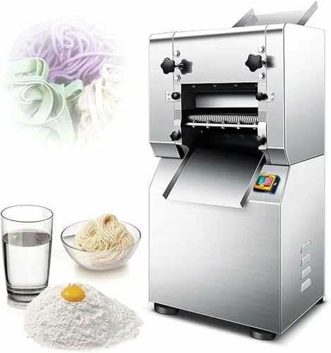 Commercial Electric Pasta Machine, 1500W Stainless Steel Noodle Slicer Machine, 1-10mm Thick Dough and 2Mm/3mm Wide Noodles, Professional Pasta Making Machine