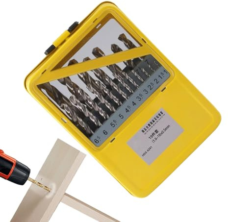 Metal Twist Drill Set, Drilling Tool with Non-Slip Metal Screwdrivers - Screwdriver Accessory Set for Cars and Machines