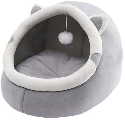 Katzenhöhle Filz, Waschbares Kätzchenbett, Hundeschlafbett Mit Katzenohr, Weiches Und Flauschiges Katzenzelt Für Katzen Und Welpen