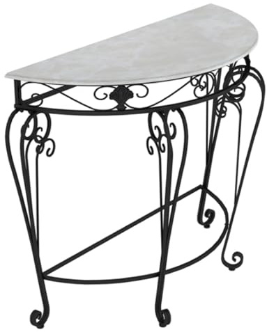 YVYKFZD Tavolo Consolle a mezzaluna, Consolle Ingresso Tavolo Console industriale, Tavolos da Ingresso con struttura in metallo, Tavolos da Divano(Black,70x35x80cm)