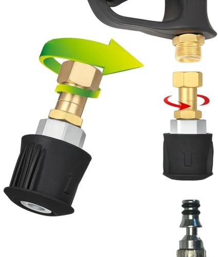 Adapterset för Parkside Quick Connect till M22 innergänga 360° roterbar – snabbkoppling anti-vridningsanslutning av mässing kompatibel med Parkside högtryckstvätt från M&M Smartek