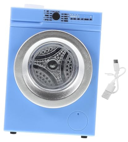 JUMPLAWN Miniature Washing Machine Model Toy for Dollhouse Portable Mini Wash Machine Charging Function for Scale DIY House Decor